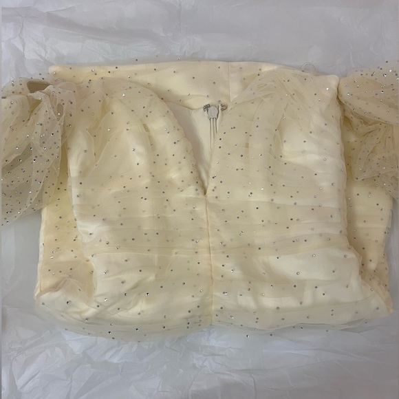 HOUSE OF CB 'Milana' Ivory Crystal and Tulle midi dress - Picture 8 of 10